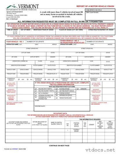 Free Vermont Report Template