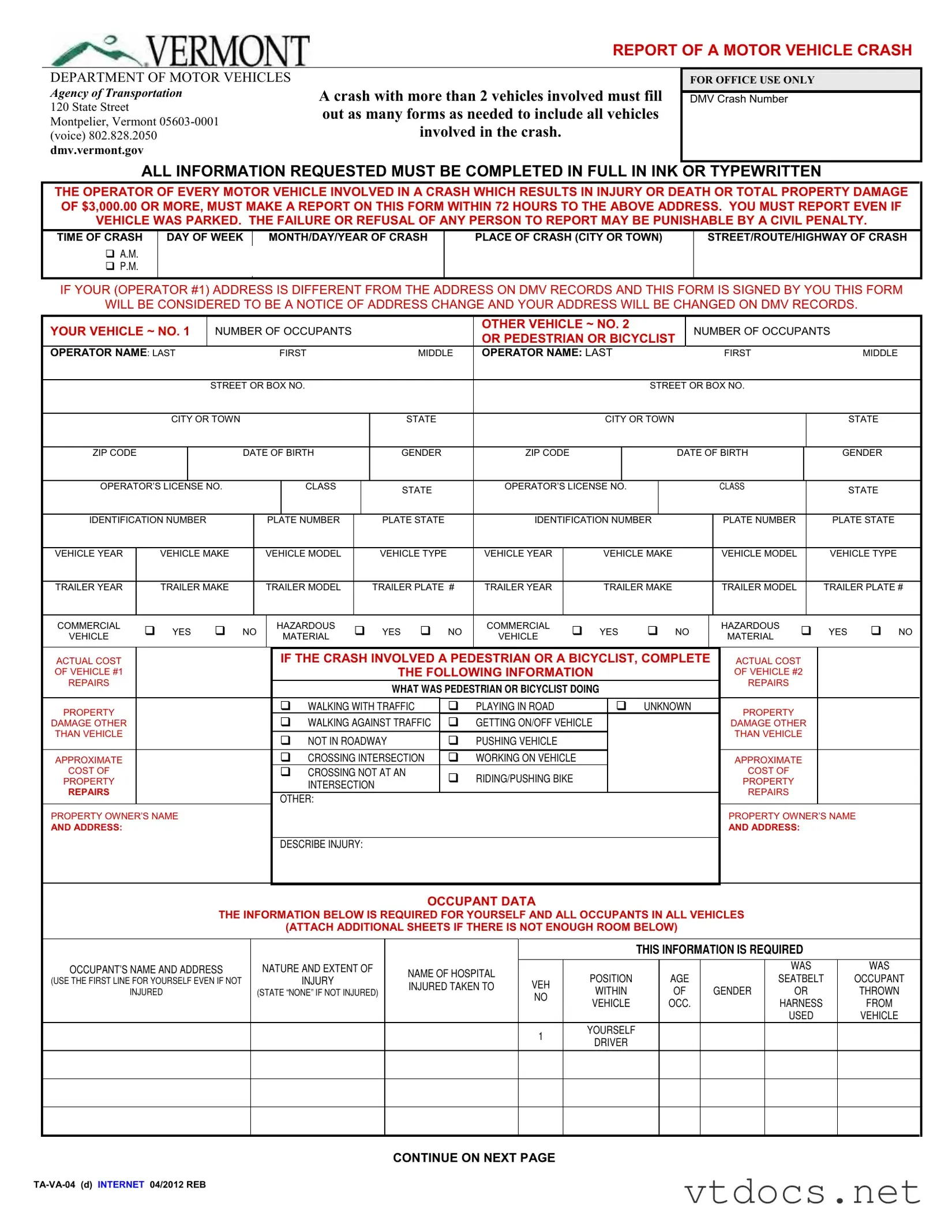 Free Vermont Report Template